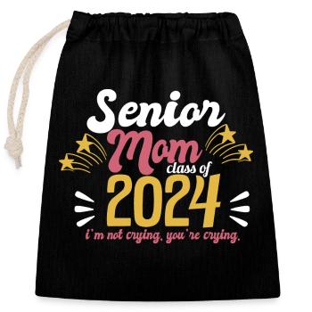 Senior Mom Class of 2024 Funny Graduation Party - Verschließbarer Geschenkbeutel aus Baumwolle (25x30cm) - Schwarz - Vorne