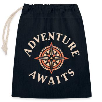 Design d’aventure Voyage & Voyage Vintage - Sac cadeau en coton avec cordon (25 x 30 cm) - bleu marine - Devant