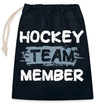 Équipe de hockey - Sac cadeau en coton avec cordon (25 x 30 cm) - bleu marine - Devant