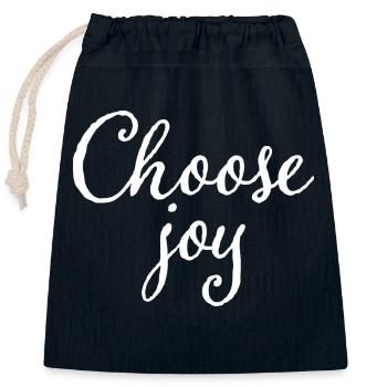 Choose Joy Inspirational Happy - Closable cotton gift bag (25x30cm) - navy - Front
