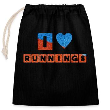 Agility Runnings - Verschließbarer Geschenkbeutel aus Baumwolle (25x30cm) - Schwarz - Vorne
