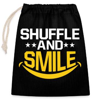 Shuffle And Smile Tap Dance Tap Dancer - Closable cotton gift bag (25x30cm) - black - Front