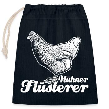 Hühnerflüsterer - Huhn - Hühnerfan - Verschließbarer Geschenkbeutel aus Baumwolle (25x30cm) - Navy - Vorne