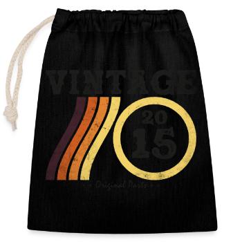 Jahrgang 2015 - Classic Limited Edition Retro 9 - Verschließbarer Geschenkbeutel aus Baumwolle (25x30cm) - Schwarz - Vorne