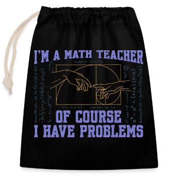 Nombre d’or Fibonacci Math Art Spirale - Sac cadeau en coton avec cordon (25 x 30 cm) - noir - Devant