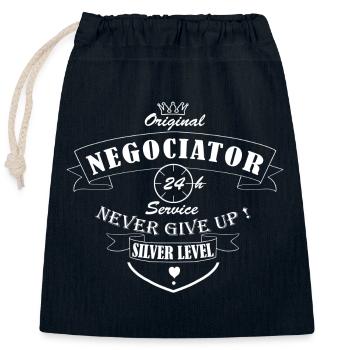 Negotiator The Negotiator - Closable cotton gift bag (25x30cm) - navy - Front