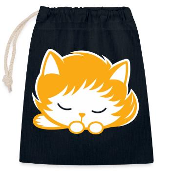 Baby Schlafende Katze - Verschließbarer Geschenkbeutel aus Baumwolle (25x30cm) - Navy - Vorne