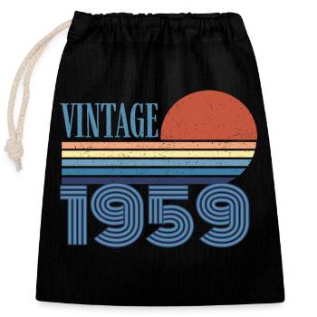 vintage 1959 - Closable cotton gift bag (25x30cm) - black - Front