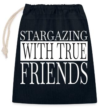 blague amitié liens forts dictons citation - Sac cadeau en coton avec cordon (25 x 30 cm) - bleu marine - Devant