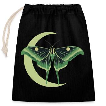 Lunar Moth Actias Luna - Verschließbarer Geschenkbeutel aus Baumwolle (25x30cm) - Schwarz - Vorne