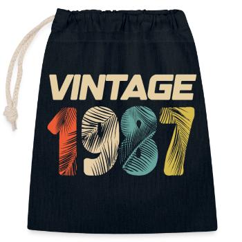 Jahrgang 1987 Retro - Bestseller - Verschließbarer Geschenkbeutel aus Baumwolle (25x30cm) - Navy - Vorne