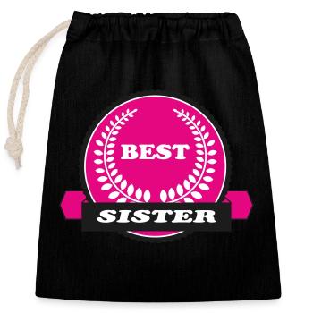FRERE SOEUR BROTHER SISTER - Sac cadeau en coton avec cordon (25 x 30 cm) - noir - Devant