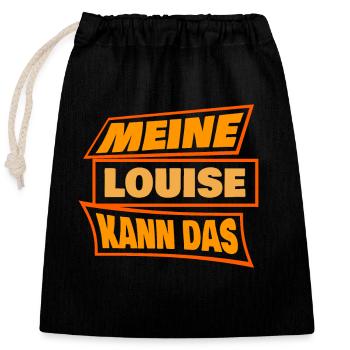 Louise Louise - Verschließbarer Geschenkbeutel aus Baumwolle (25x30cm) - Schwarz - Vorne