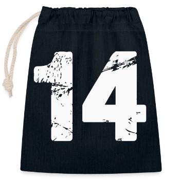 14 - Sac cadeau en coton avec cordon (25 x 30 cm) - bleu marine - Devant
