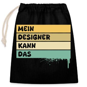 Profession Designer - Closable cotton gift bag (25x30cm) - black - Front