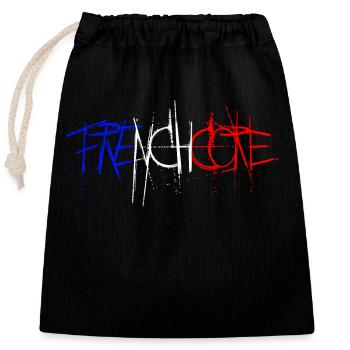 Frenchcore - Verschließbarer Geschenkbeutel aus Baumwolle (25x30cm) - Schwarz - Vorne
