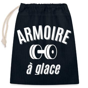 muscu, musculation, fitness - Sac cadeau en coton avec cordon (25 x 30 cm) - bleu marine - Devant