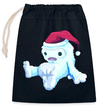 Poupée de Noël - Sac cadeau en coton avec cordon (25 x 30 cm) - bleu marine - Devant