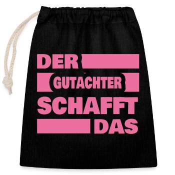 Évaluateur de travail - Sac cadeau en coton avec cordon (25 x 30 cm) - noir - Devant