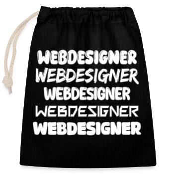 Web designer as a job - Closable cotton gift bag (25x30cm) - black - Front
