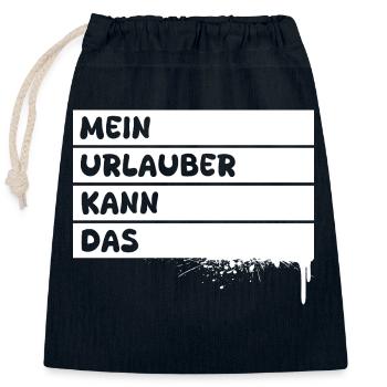 Urlauber - Verschließbarer Geschenkbeutel aus Baumwolle (25x30cm) - Navy - Vorne
