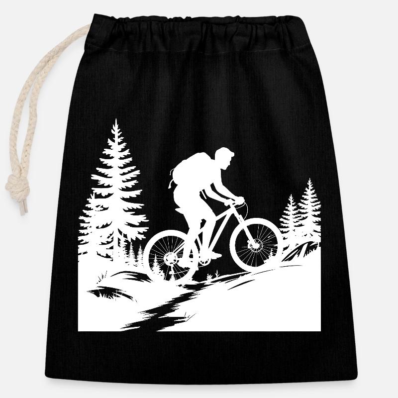 VTT VTT - Sac cadeau en coton avec cordon (25 x 30 cm) - noir