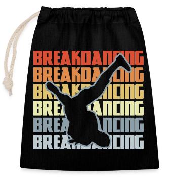 Vintage Breakdance - Closable cotton gift bag (25x30cm) - black - Front