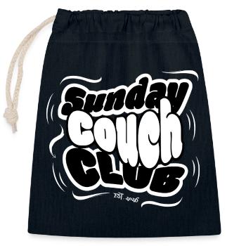 T-shirt Sunday Couch Club, design urbain streetwear - Sac cadeau en coton avec cordon (25 x 30 cm) - bleu marine - Devant