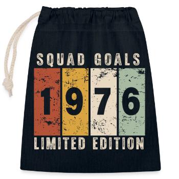 Anniversary 1976 - 50 years - Closable cotton gift bag (25x30cm) - navy - Front