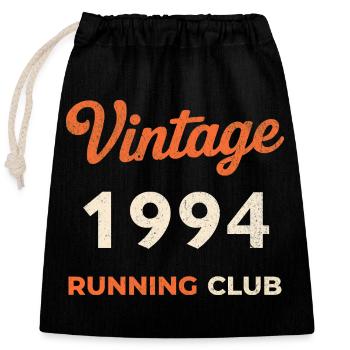 Vintage 1994 Running Club Geburtstag Geschenkidee - Verschließbarer Geschenkbeutel aus Baumwolle (25x30cm) - Schwarz - Vorne
