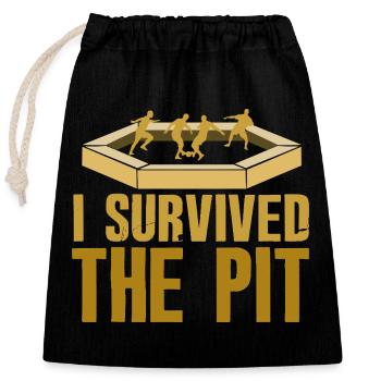 I Survived The Pit - Closable cotton gift bag (25x30cm) - black - Front