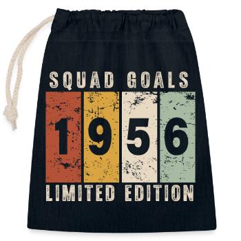 Jubiläum 1956 – 70 Jahre - Verschließbarer Geschenkbeutel aus Baumwolle (25x30cm) - Navy - Vorne