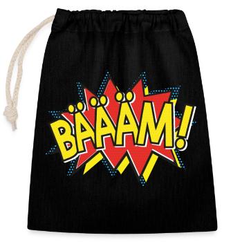 BÄÄÄM Bande dessinée Action Bulle - Style Pop-Art - Sac cadeau en coton avec cordon (25 x 30 cm) - noir - Devant
