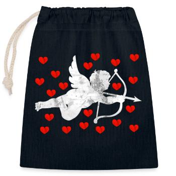Engel Amor - Verschließbarer Geschenkbeutel aus Baumwolle (25x30cm) - Navy - Vorne