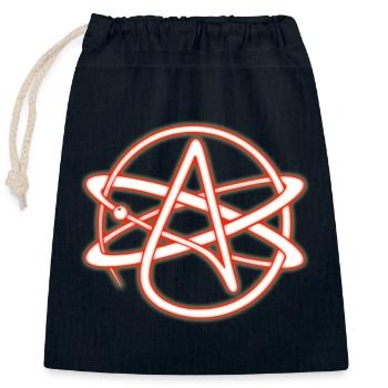Atheist Symbol Red - Closable cotton gift bag (25x30cm) - navy - Front