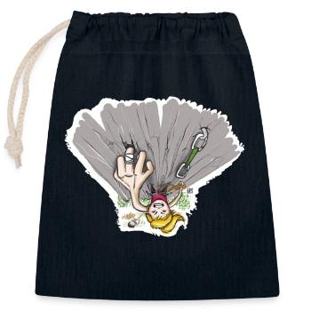 Finger Loch - Kletter T-Shirt - Verschließbarer Geschenkbeutel aus Baumwolle (25x30cm) - Navy - Vorne