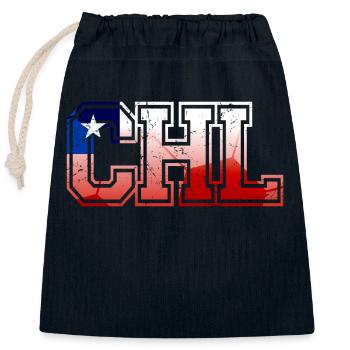 CHL Chili - Sac cadeau en coton avec cordon (25 x 30 cm) - bleu marine - Devant