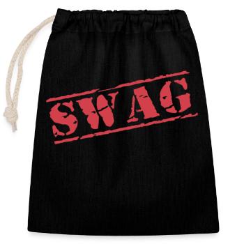 stamp swag - Closable cotton gift bag (25x30cm) - black - Front