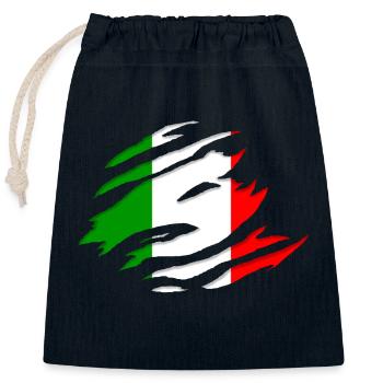 Drapeau Italie - Sac cadeau en coton avec cordon (25 x 30 cm) - bleu marine - Devant
