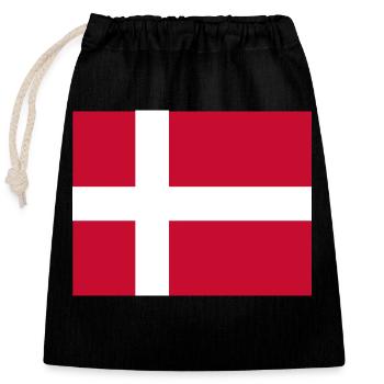 Drapeau du Danemark - Sac cadeau en coton avec cordon (25 x 30 cm) - noir - Devant