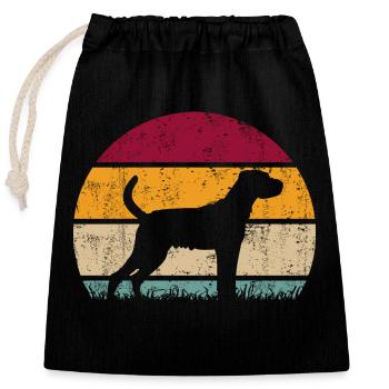 Parson Russell Terrier Vintage Retro - Verschließbarer Geschenkbeutel aus Baumwolle (25x30cm) - Schwarz - Vorne