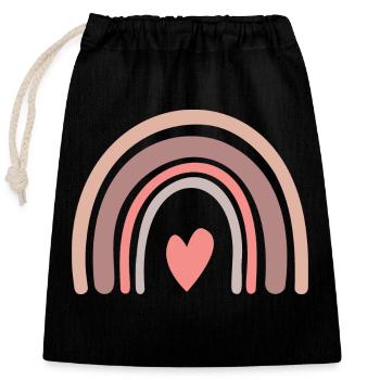 Rainbow - Closable cotton gift bag (25x30cm) - black - Front