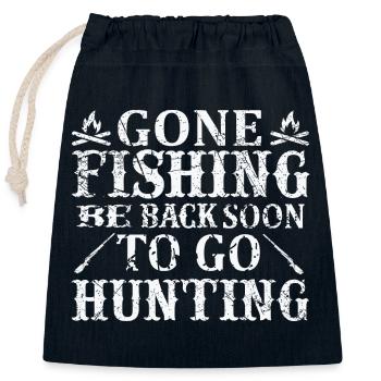 Angler Motif - Closable cotton gift bag (25x30cm) - navy - Front