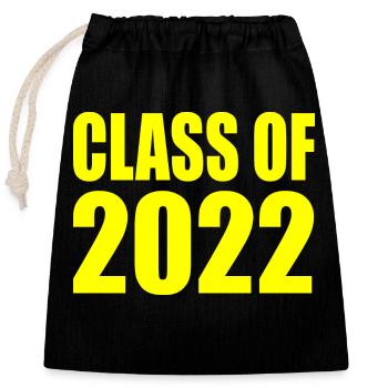 Class of 2022 - Closable cotton gift bag (25x30cm) - black - Front