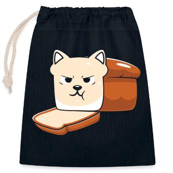Sorcière chat d’Halloween - Sac cadeau en coton avec cordon (25 x 30 cm) - bleu marine - Devant