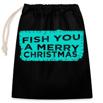 Dinosaur Moon Carolina Dork Fun Dinosaur Fishing - Sac cadeau en coton avec cordon (25 x 30 cm) - noir - Devant