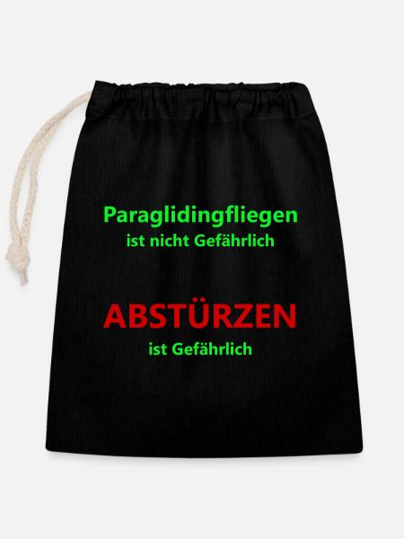 spruch 3 - Verschließbarer Geschenkbeutel aus Baumwolle (25x30cm) - Schwarz