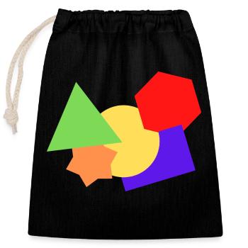 Formen bunt - Verschließbarer Geschenkbeutel aus Baumwolle (25x30cm) - Schwarz - Vorne