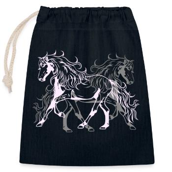 Heavenly Wild Horses Stallion Rider Horse Enthusiast - Closable cotton gift bag (25x30cm) - navy - Front