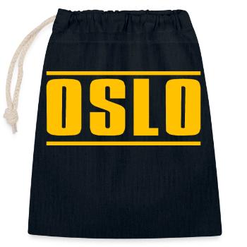 Oslo - Closable cotton gift bag (25x30cm) - navy - Front